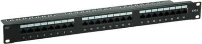 Attēls no Value Cat.6 (Class E) 19" Patch Panel, 24 Ports, UTP, black