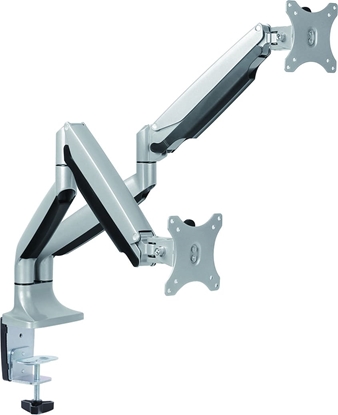 Picture of Value Dual LCD Monitor Arm, Desk Clamp, 6 Joints, height adjustable separately, gas spring