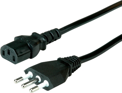 Picture of Value Power Cable, straight IEC Conncector, Italy Version, black, 1.8 m