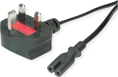 Attēls no Value UK Power Cable, 2-pin, black, 3A, 1.95 m