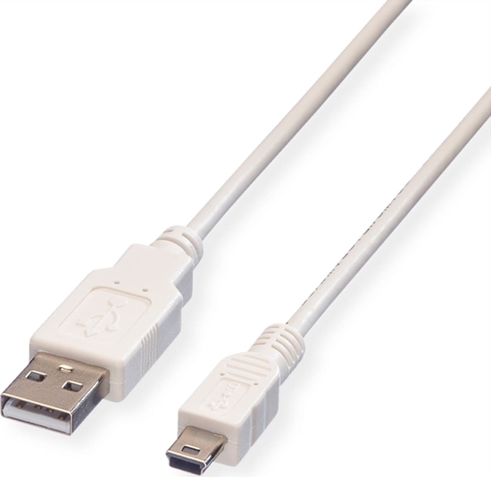 Picture of Value USB 2.0 Cable, A - 5-Pin Mini, M/M, white, 1.8 m