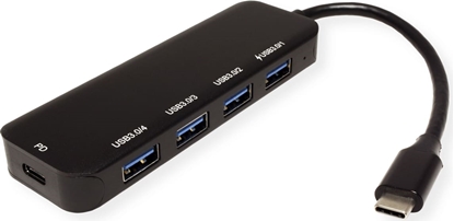 Attēls no Value USB 3.2 Gen 1 Hub, 4 Ports, Type C connection cable, with PD