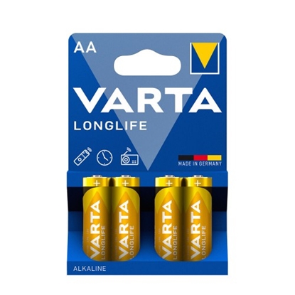 Attēls no VARTA Longlife Alkaline Baterija AA (1,5V) B4, cena par blisteri 4gab.