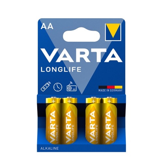 Picture of VARTA Longlife Alkaline Baterija AA (1,5V) B4, cena par blisteri 4gab.