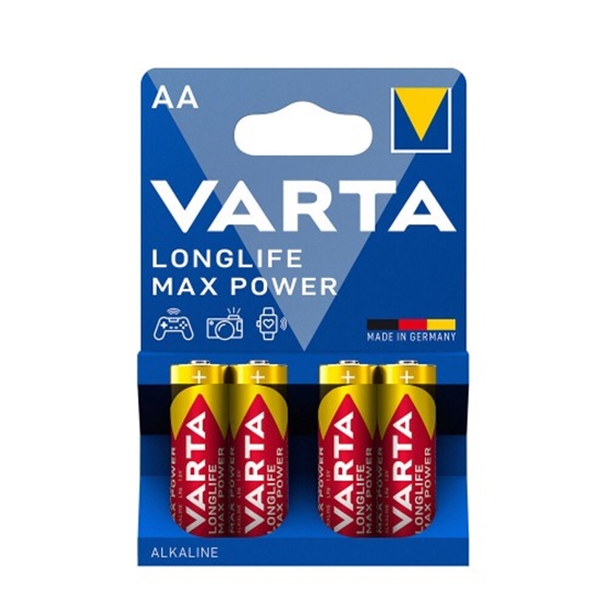 Изображение VARTA Longlife Max Power Alkaline baterija AA (1,5V) B4, cena par blisteri 4 gab.