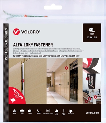Attēls no Velcro ® Alfa-Lok® Fastener 3m Hakenband 25mm schwarz