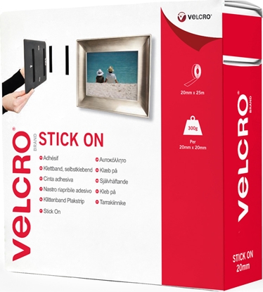 Picture of Velcro ® Klettband Selbstklebend, Haken & Flausch 20mm x 25m Schwarz