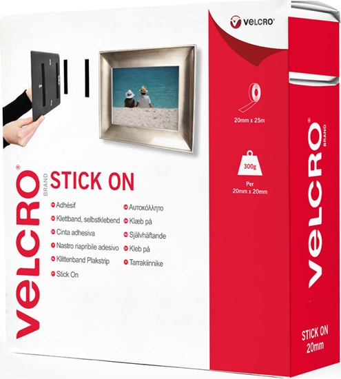 Picture of Velcro ® Klettband Selbstklebend, Haken & Flausch 20mm x 25m Schwarz