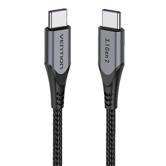 Picture of Vention USB-C to USB-C 100W Vention TAHHD 5A 0.5m USB 3.1 Gen2 4K cable (gray)