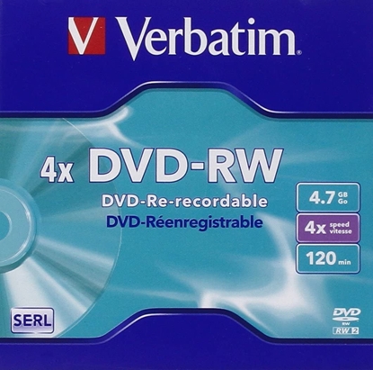 Attēls no Verbatim Blank DVD-RW SERL 4.7GB 4x Extra protection / 5 Pack Slim