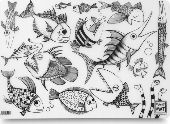 Picture of vidaXL Mata transparentna Piranie Funny Mat STRIGO