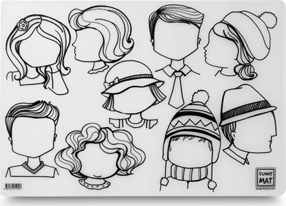 Picture of vidaXL Mata transparentna Twarze Funny Mat STRIGO