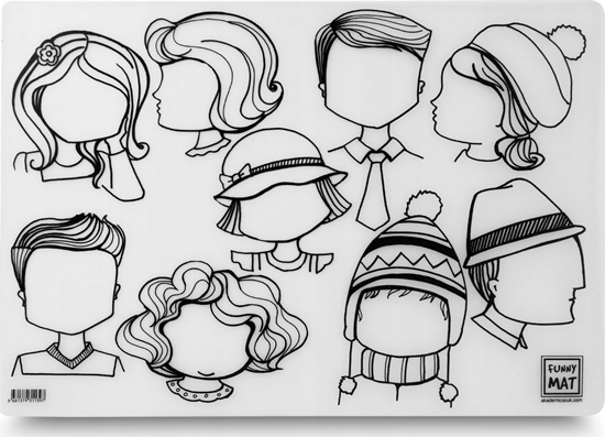 Picture of vidaXL Mata transparentna Twarze Funny Mat STRIGO