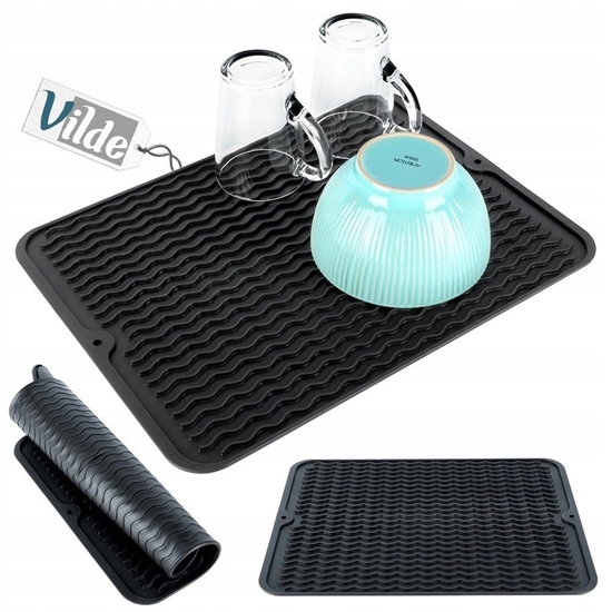 Picture of Vilde Mata do suszenia naczy silikonowa czarna 40x30 cm