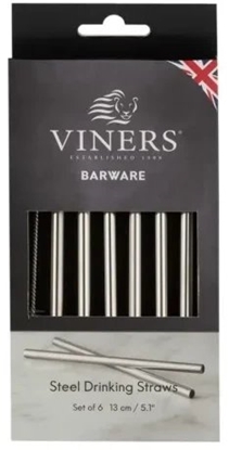 Picture of VINERS Short steel drinking straws set 6