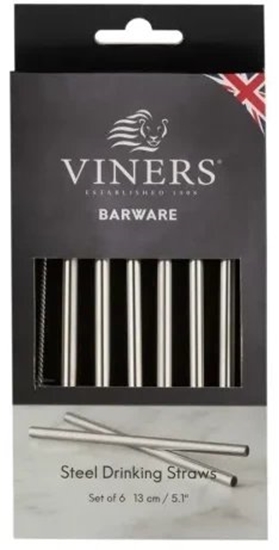 Picture of VINERS Short steel drinking straws set 6