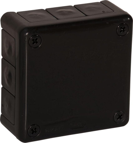 Изображение ViPlast Puszka natynkowa pusta 12 wlotów VP-41 CZARNA IP55 98x98x42mm 041-05