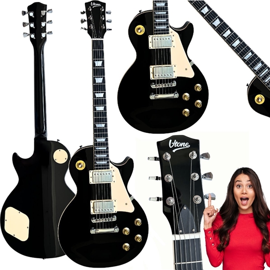 Picture of V-TONE VLP1 BK gitara elektryczna 4/4 Les Paul 39" HH czarna cutaway klucz imbusowy