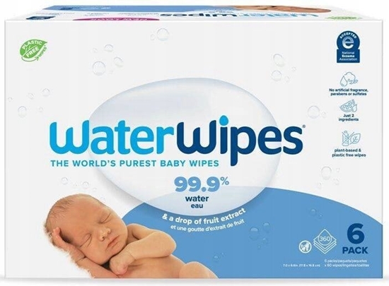 Изображение WaterWipes WATERWIPES_BIO* chusteczki nawilane dla dzieci i niemowlt 6×60szt