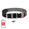 Picture of Waudog Dog collar made of natural leather and recycled material with QR code Waudog size S, width 15 mm, black