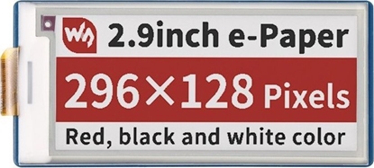 Изображение Waveshare Wywietlacz E-Paper E-Ink 2,9' 296x128px - SPI - 3 kolory - do Raspberry Pi Pico - 19607}