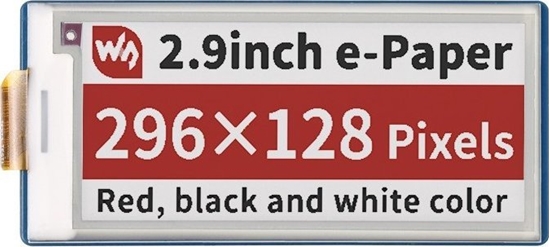Изображение Waveshare Wywietlacz E-Paper E-Ink 2,9' 296x128px - SPI - 3 kolory - do Raspberry Pi Pico - 19607}