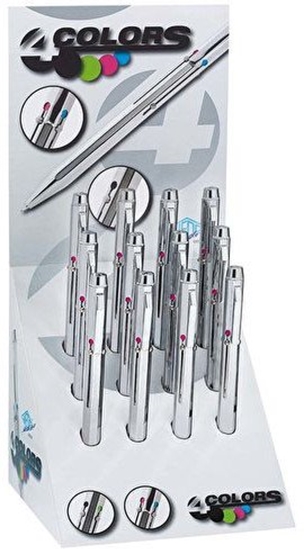 Picture of Wedo 256 22699 Czarny, Niebieski, Zielony, Czerwony Przyciskany dugopis 12 szt.