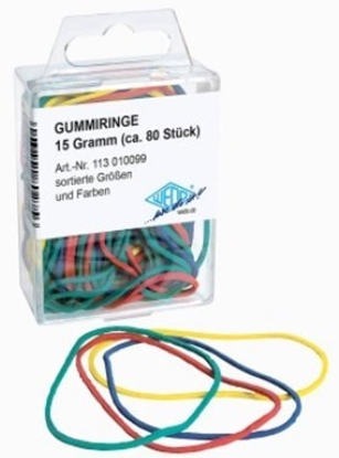 Picture of WEDO Gummiringe sortiert in Farbe und Größe in SB-Dose 5Stk