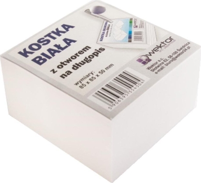 Picture of Wektor Kostka klejona biaa 85x85mm 5cm otwór na dugopis