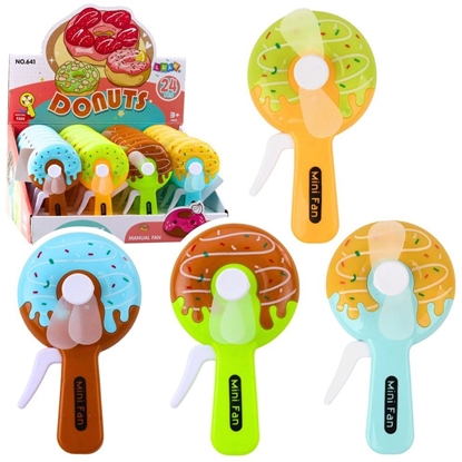Attēls no Wentylator Rczny Mini Wiatraczek Pczek Donut Dla Dzieci 4 Wzory