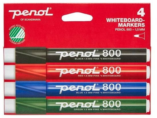 Picture of Whiteboardmarker Penol 800 1,5mm ass. 4stk/sæt svanemærket - (4 stk.)