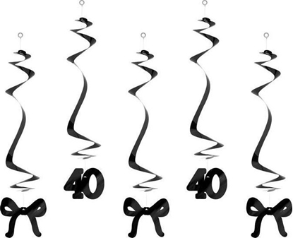 Attēls no widerki 40 z kokardkami czarne 50cm 5szt