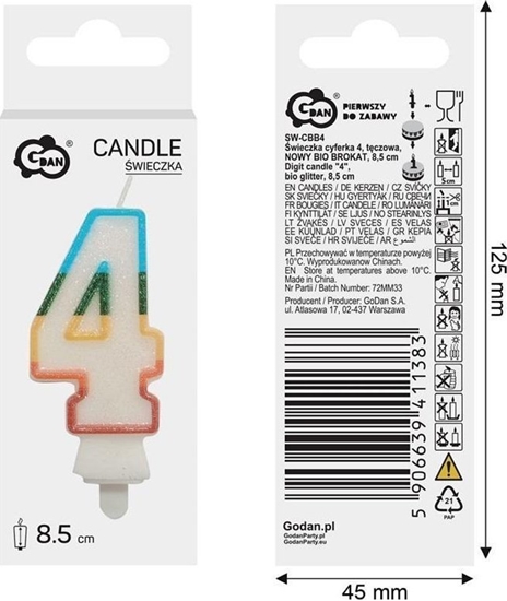 Picture of wieczka cyfra 4 tczowa 8,5cm