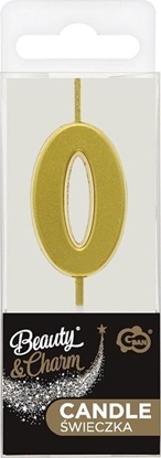 Изображение wieczka piker B&C cyfra 0 metaliczna zota 9,5cm