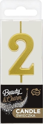Изображение wieczka piker B&C cyfra 2 metaliczna zota 9,5cm
