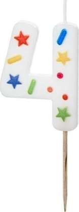 Picture of wieczka urodzinowa 4 biaa konfetti 5.5cm