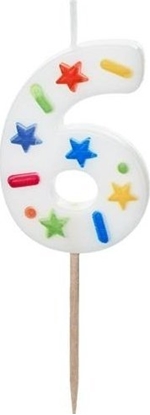 Attēls no wieczka urodzinowa 6 biaa konfetti 5.5cm