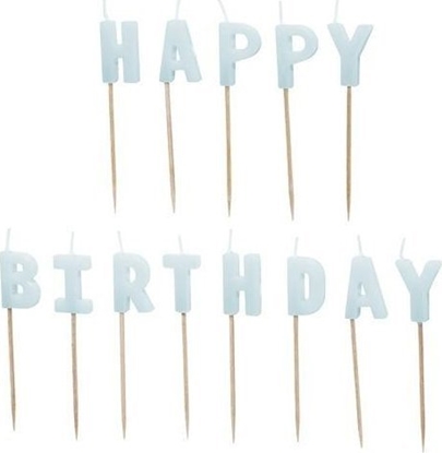 Изображение wieczki Happy Birthday 2,5cm bkitne 13szt