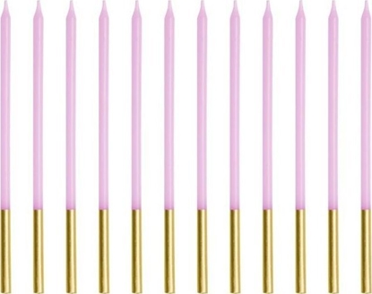 Изображение wieczki urodzinowe gadkie fioletowe 14cm 12szt