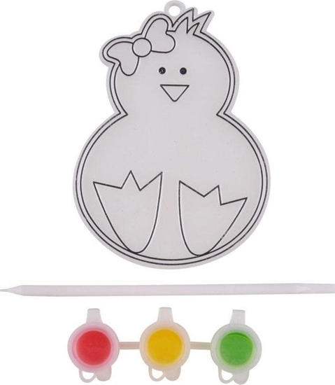 Изображение Wielkanocny witrayk z farbkami kurczak