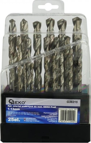 Picture of Wierto Geko KPL.WIERTE SREBRNYCH DO METALU GEKO 1-13MM/25SZT(20) G38215 GEKO