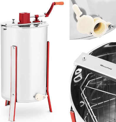 Attēls no Wiesenfield Miodarka wirówka do miodu rczna 3 ramkowa ze stali nierdzewnej Miodarka wirówka do miodu rczna 3 ramkowa ze stali nierdzewnej