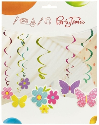 Изображение Wirujce dekoracje kwiatuszki i motylki 6szt