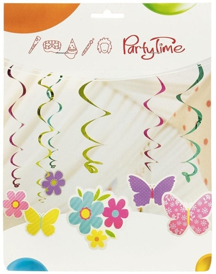 Изображение Wirujce dekoracje kwiatuszki i motylki 6szt