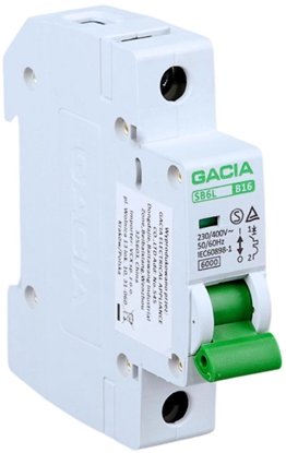 Изображение Wycznik nadmiarowoprdowy,6kA,B,1-pole,13A GACIA SB6L B 1P 16A
