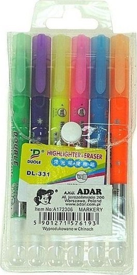 Изображение Wymazywalne markery z gumk 6 kolorów