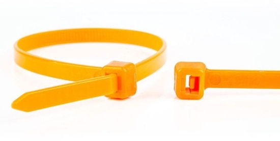 Изображение WKK 110194371 opaska kablowa Zwalniana opaska kablowa Plastik, Poliamidowy Pomaraczowy 100 szt.