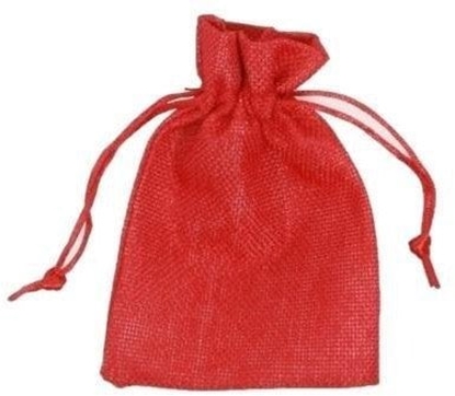 Picture of Woreczki jutowe czerwone 7x10cm 6szt