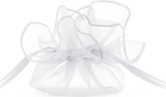 Изображение Party Deco Woreczki z organza biae 25cm 10szt