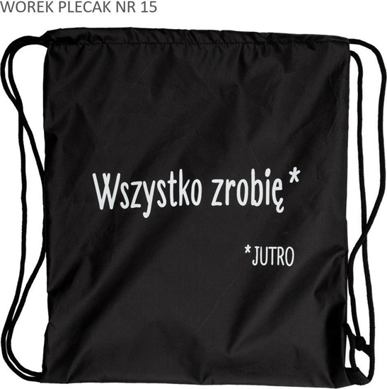 Изображение Worek plecak czarny Wszystko zrobi jutro